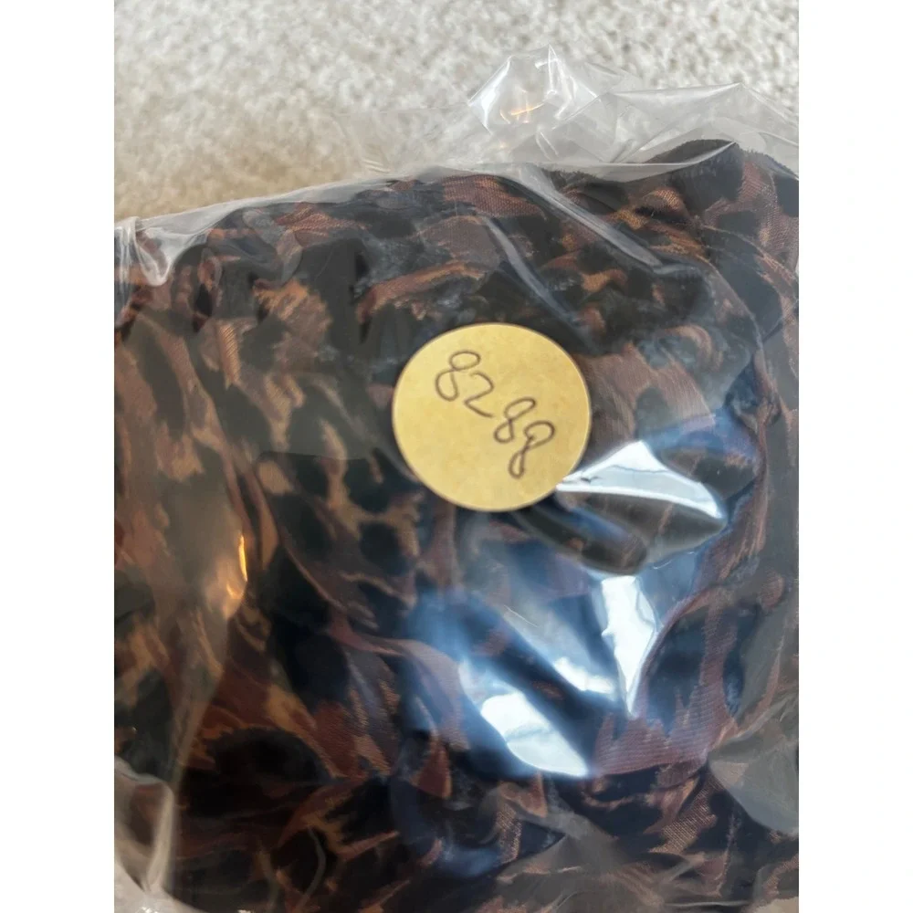 Free People Blouse XS Beige Leopard Print Velvet Burnout Button Front NWT